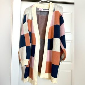 Color Block oversized Cardigan